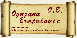 Ognjana Bratulović vizit kartica